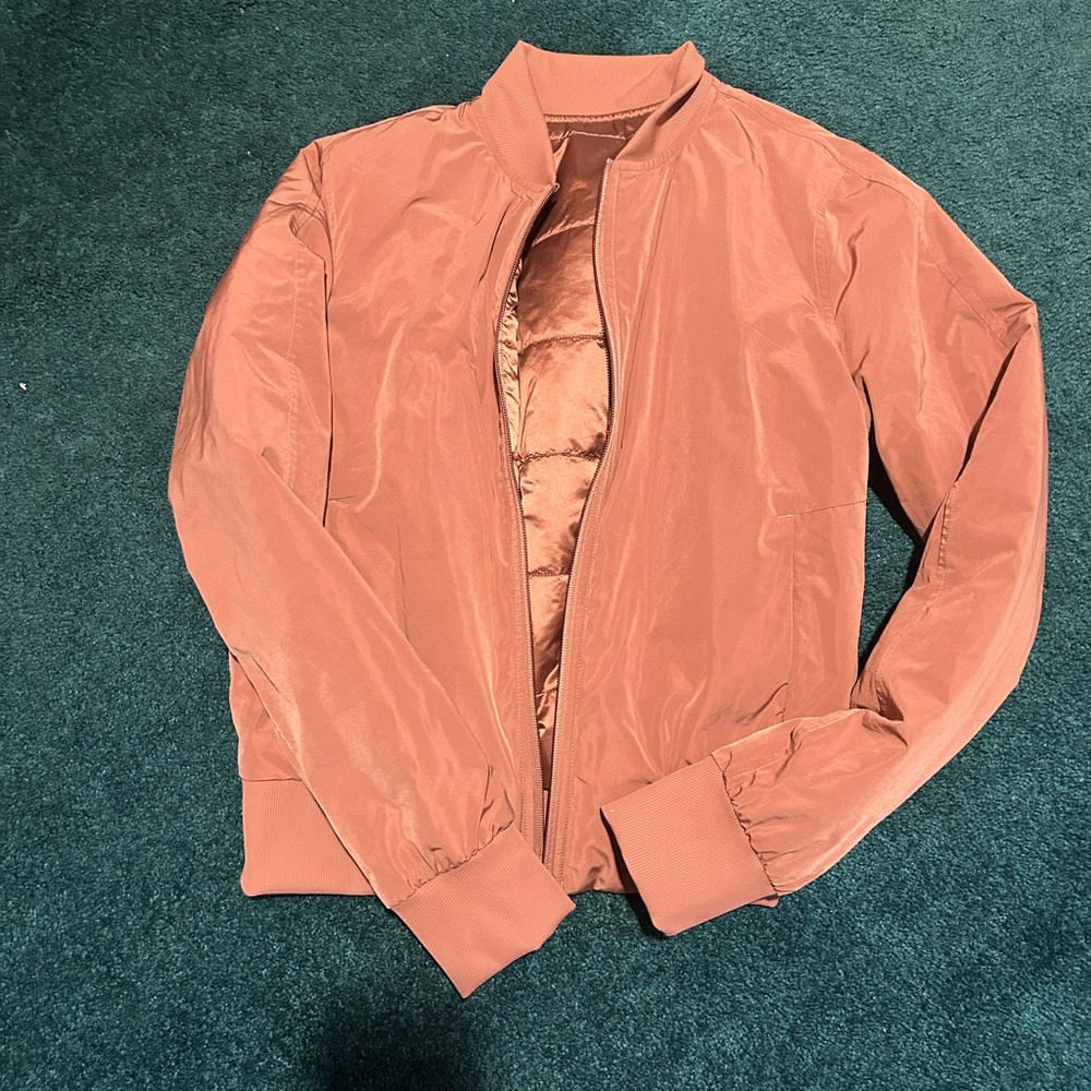 Lululemon blush pink reversible bomber jacket
